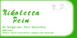 nikoletta pein business card